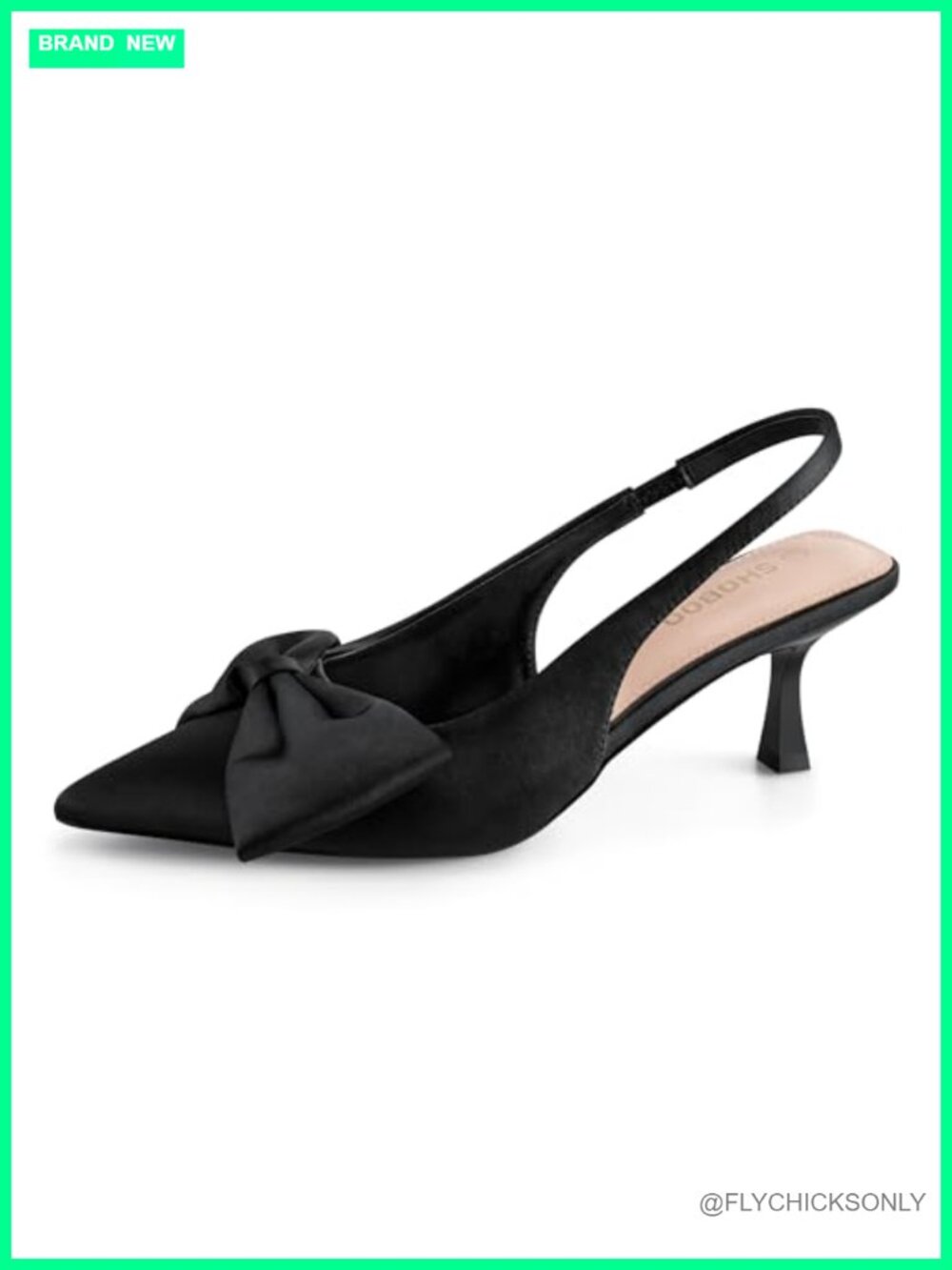 Women's Bow Slingback Kitten Heel Pointed Toe Pumps Dress Shoes